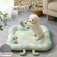 Pet Cooling Mat for Cats and Dogs, Breathable Ice Silk Pad for Sofa and Pet Beds, Anti-Slip and Bite-Resistant