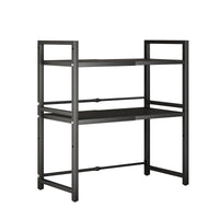 Retractable Microwave Oven Rack, Double-Layer Metal Kitchen Countertop Storage Shelf