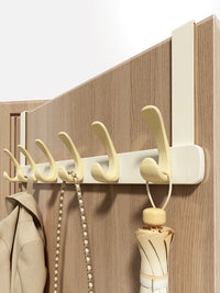 Over-the-Door Hook Rack with 6 Hooks for Clothes, Hats, and Bags - No Drilling Required