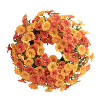 Artificial Violet Morning Glory Eucalyptus Wreath for Spring Summer Autumn Home Decor