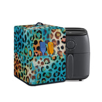 Fashion Pink Leopard Print Air Fryer Dust Cover with Storage Bag, Oil-Proof and Dirt-Resistant Appliance Protector