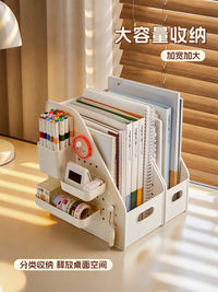Perforated Pegboard Bookends with Pen Holder Desk Organizer
