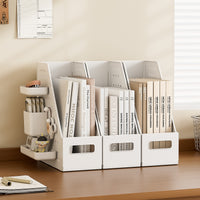 Multifunctional A4 Document Organizer with Pen Holder and Storage Box for Desk