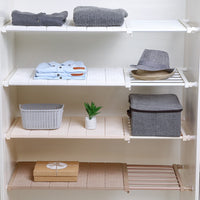 Adjustable Closet Shelf Divider, No-Drill Expandable Storage Rack for Wardrobes, Cabinets, and Shoe Racks