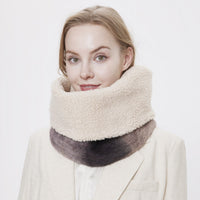 Winter Warm Fleece Lined Plaid Neck Warmer for Cycling and Outdoor Activities