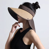 Women's Summer Wide Brim Sun Visor Hat UV Protection Outdoor Sports Empty Top Hat
