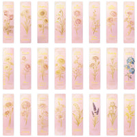 24-Pack Floral Bookmark Set - Pink & Light-Colored Ins Style Decorative Paper Bookmarks for DIY Reading