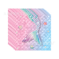 Pink Mermaid Scale Disposable Tableware Party Set for Kids