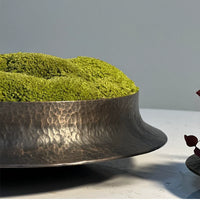 Hand-Hammered Pure Copper Moss Bonsai Basin for Green Plants and Landscape Decor