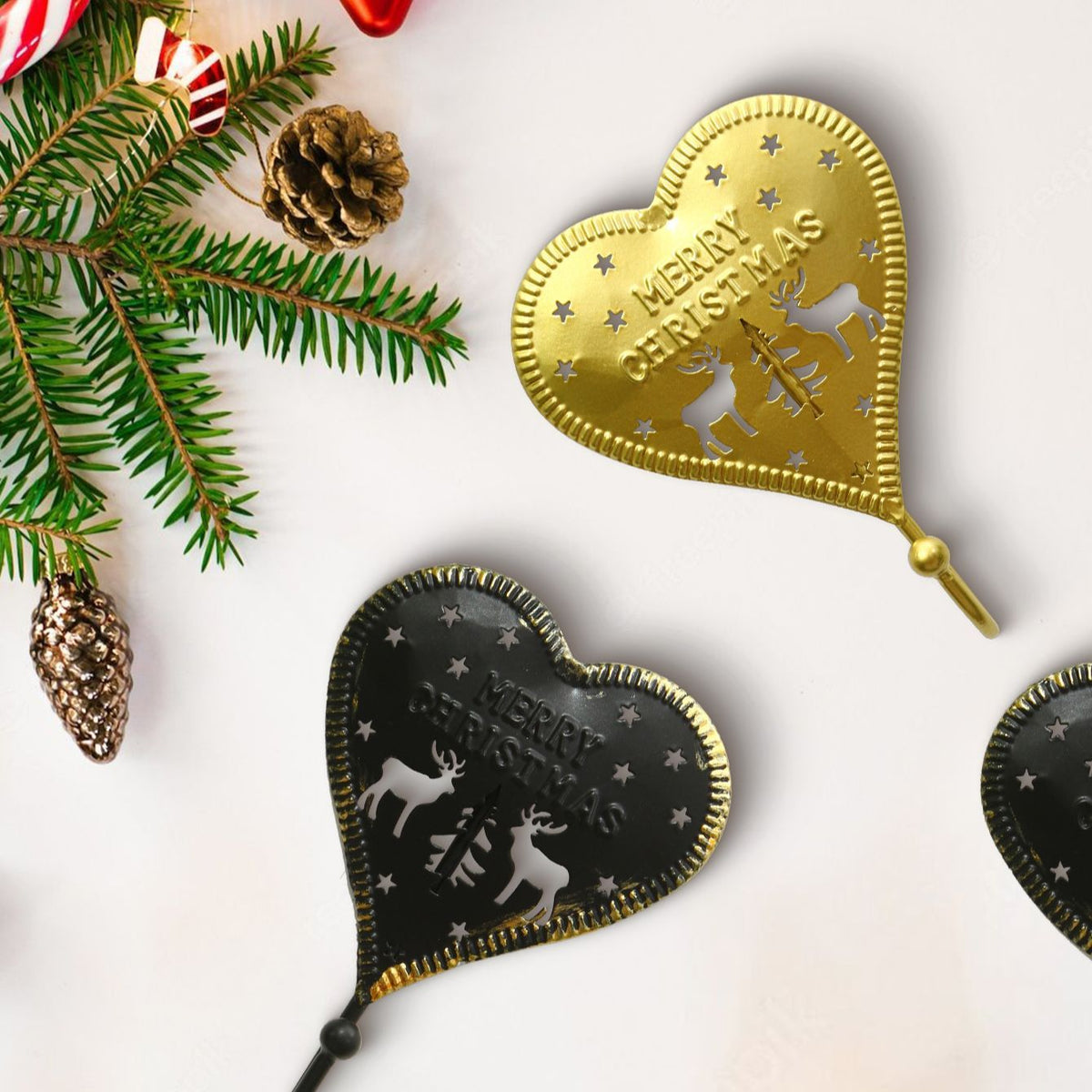 Christmas Reindeer Metal Wall Hooks for Holiday Decor