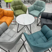 Nordic Light Luxury Manicure Chair with Ottoman for Home Balcony or Salon