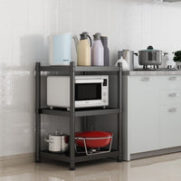 Multi-functional Kitchen Storage Rack with Adjustable Shelves for Microwave Oven Rice Cooker