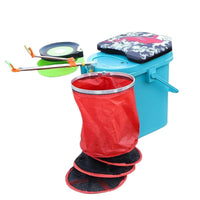 Multi-Function Fishing Bucket with Storage Box and Bait Tray, Thickened Seat Bucket