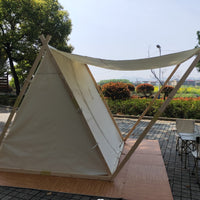Outdoor Camping Triangle Tent for Rooftop Dining, Scenic Spots, B&B Hotpot & BBQ, Rainproof Shelter, European Simple Style