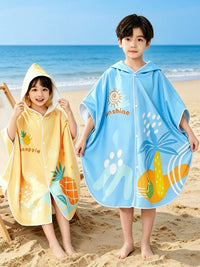 Kids Hooded Beach Towel Poncho Quick Dry Bathrobe for Boys and Girls