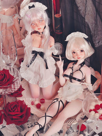 Double Bow Headband Vintage Maid Headband for BJD Dolls 1/4 1/3 Scale