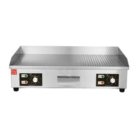 Fuki Commercial Electric Griddle Stainless Steel Teppanyaki Grill for Pancakes and BBQ