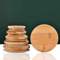 Bamboo Lid for Glass Storage Jars - Round, Airtight Seal, Dustproof