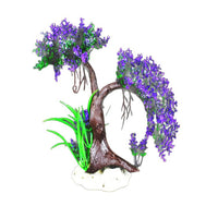 Aquarium Artificial Coconut Tree Decoration with Flowers for Fish Tank Landscaping