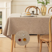 Cotton Linen Spill-Proof Tablecloth for Dining and Coffee Tables