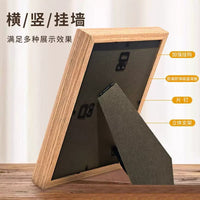 Wooden Photo Frame with Tempered Glass for Tabletop Display, 5-inch to A4 Sizes