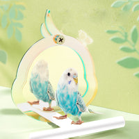 Acrylic Bird Training Play Stand Perch with Ladder for Parrots and Small Pets