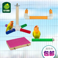 Fatbird Parrot Grinding Perch for Beak and Claw Health - Sanded Platform and Stick Options