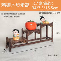 Rosewood Display Shelf Chinese Style Teapot Stand Solid Wood Curio Rack for Collectibles