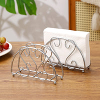 Half-Round Iron Art Tissue Holder Stand, Living Room Napkin Dispenser, Vertical Paper Towel Storage, Stainless Steel
