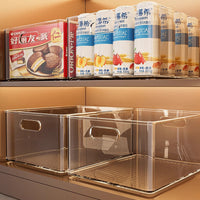 Clear Acrylic Desktop Storage Box with Handle, Stackable Organizer for Snacks, Toys, and Sundries