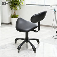Ergonomic Swivel Saddle Stool with Backrest for Salon Tattoo Studio