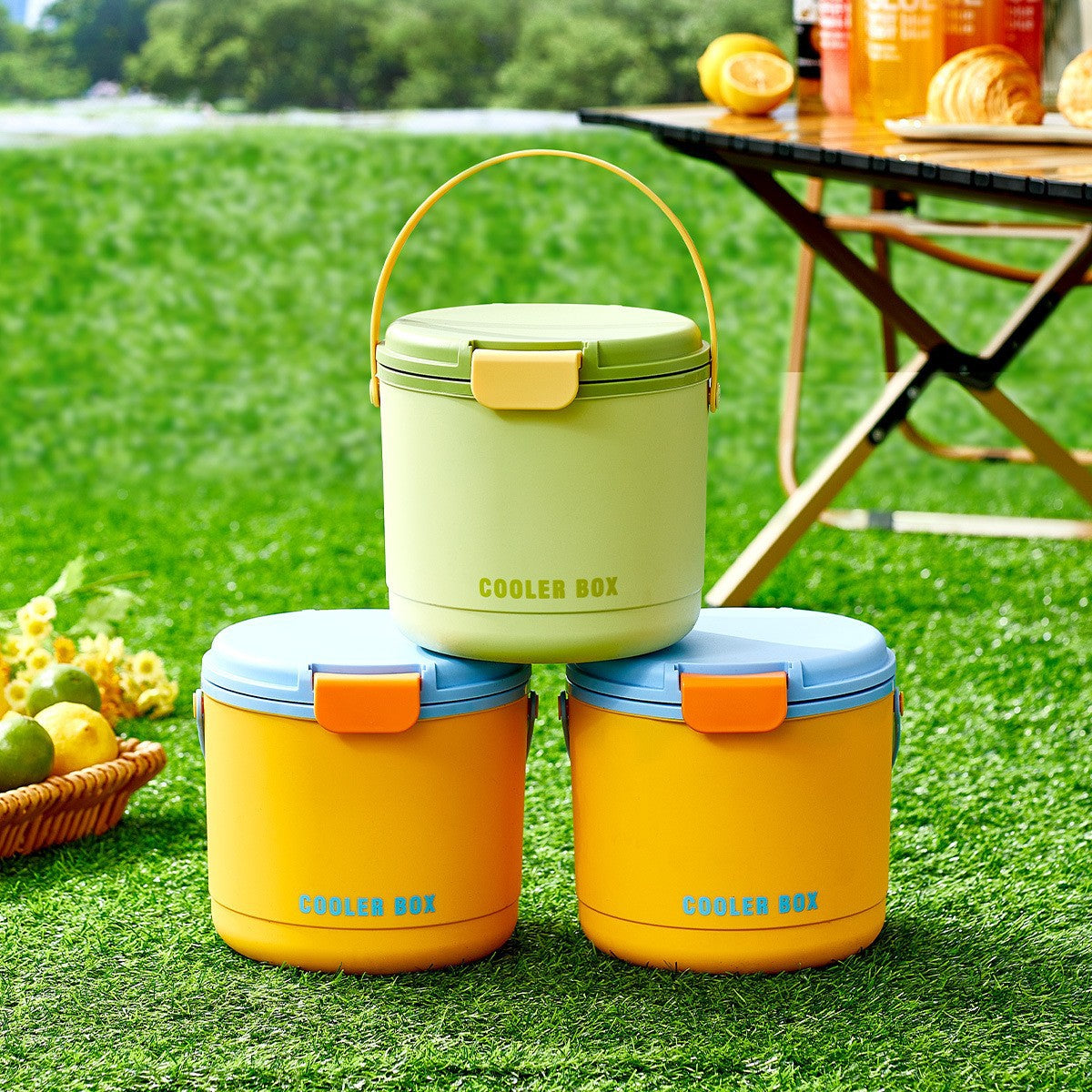 Portable Insulated Ice Bucket with Ice Cube Tray and Scoop for Outdoor Picnic Camping Home Use