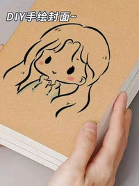 Vintage Kraft Paper Notebooks, A5 Thickened Blank/Lined/Grid Journal for Students and Office