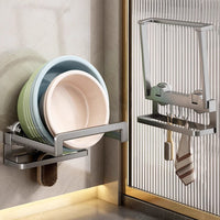 Foldable Wall-Mounted Basin Rack for Bathroom, Punch-Free Storage Shelf with Suction Cup