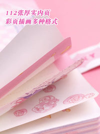 Cute Password Lock Notebook for Girls, Thickened Diary Book for Students, Hand Ledger Memo Book