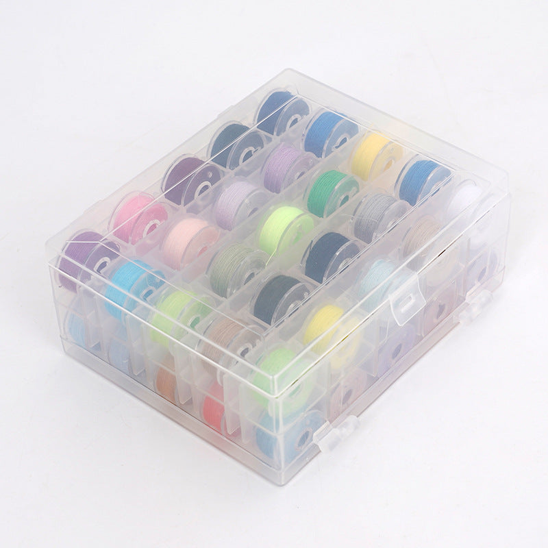 Colorful Pre-wound Bobbins with Thread Set, 50 Colors Sewing Machine Bobbins with Storage Case for Home Use