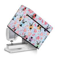 Sewing Machine Dust Cover with Ladybug Strawberry Floral Print, Washable & Foldable