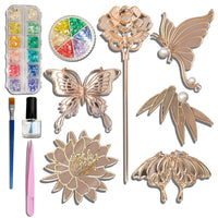 Mother-of-Pearl Inlay DIY Brooch Hairpin Base Material Kit