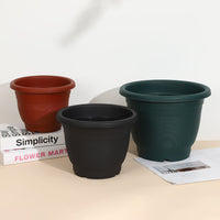 Round Resin Garden Planter Pot Thickened Nursery Pot Imitation Terracotta Plastic Gallon Pot for Balcony