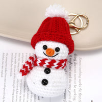 Hand-Knitted Snowman Santa Claus Keychain Pendant for Christmas Gifts and Bag Accessories