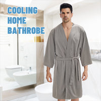 MUTAO Ultra-Fine Fiber Cooling Bamboo Charcoal Absorbent Quick-Dry Hooded Bathrobe with Belt