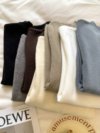 Women's Soft Knitted Turtleneck Base Layer Sweater Long Sleeve Solid Color