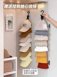 Hat Organizer Rack for Closet Door or Wall, 8-Clip Cap Hanger for Home and Dorm
