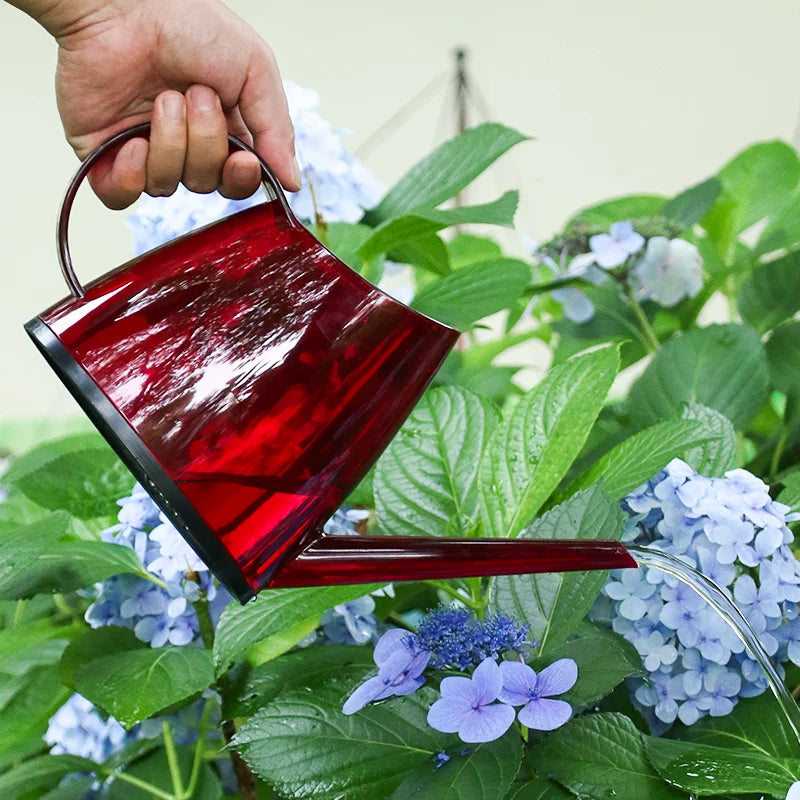 Long Spout Indoor Watering Can for Houseplants, 1.4L Clear Plastic Garden Watering Pot