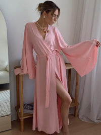 Women's Elegant Cardigan Long Dress Loungewear Two-Wear Autumn Fashion