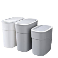 Slim Press-Top Trash Can with Lid for Bathroom Kitchen Living Room