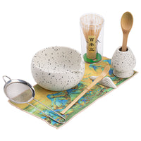 Japanese Matcha Tea Ceremony Set - 8 Pieces with Ceramic Bowl & Bamboo Whisk