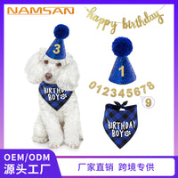 Pet Birthday Party Decoration Set with Hat, Bandana, and Numbers for Cats and Dogs
