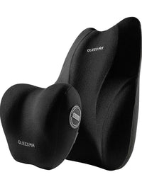 Car Memory Foam Neck Pillow and Lumbar Support Cushion Set