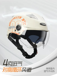 3C Certified Motorcycle Half Helmet for Men and Women, All-Season Safety Helmet with Visor